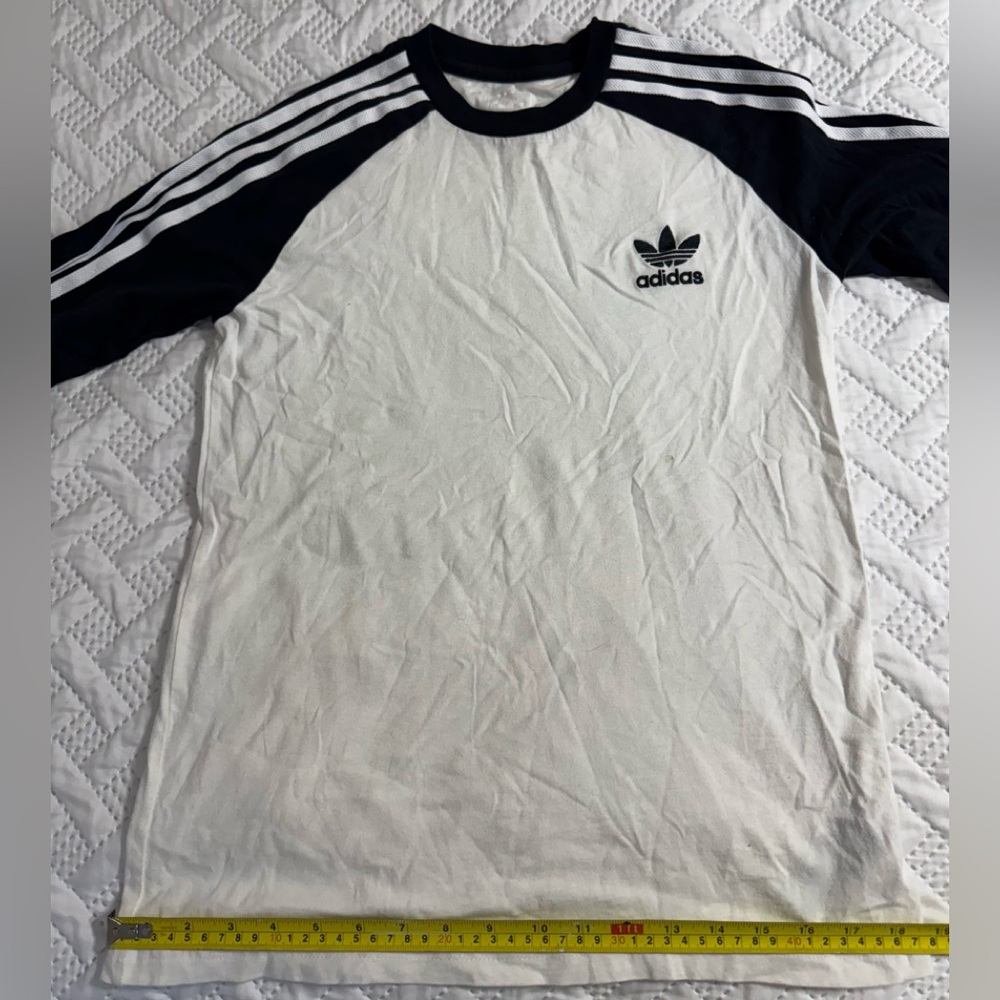 Adidas Black White Triple Stripe Long Sleeve Activewear Shirt Youth Boy 13-14 - Picture 10 of 13